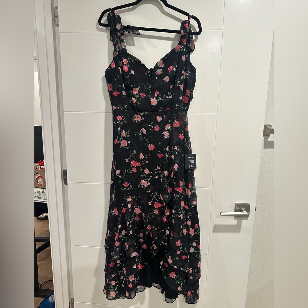 Lulu's Black Floral Dress
